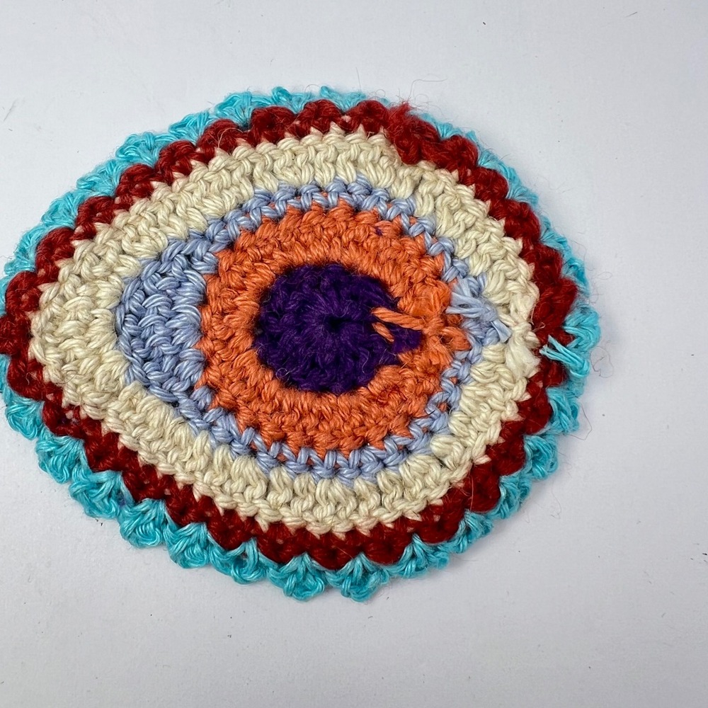 Handmade Crochet Evil Eye Appliques 4" Boho Patches Doilies Witchy Magic Greek - Picture 7 of 10